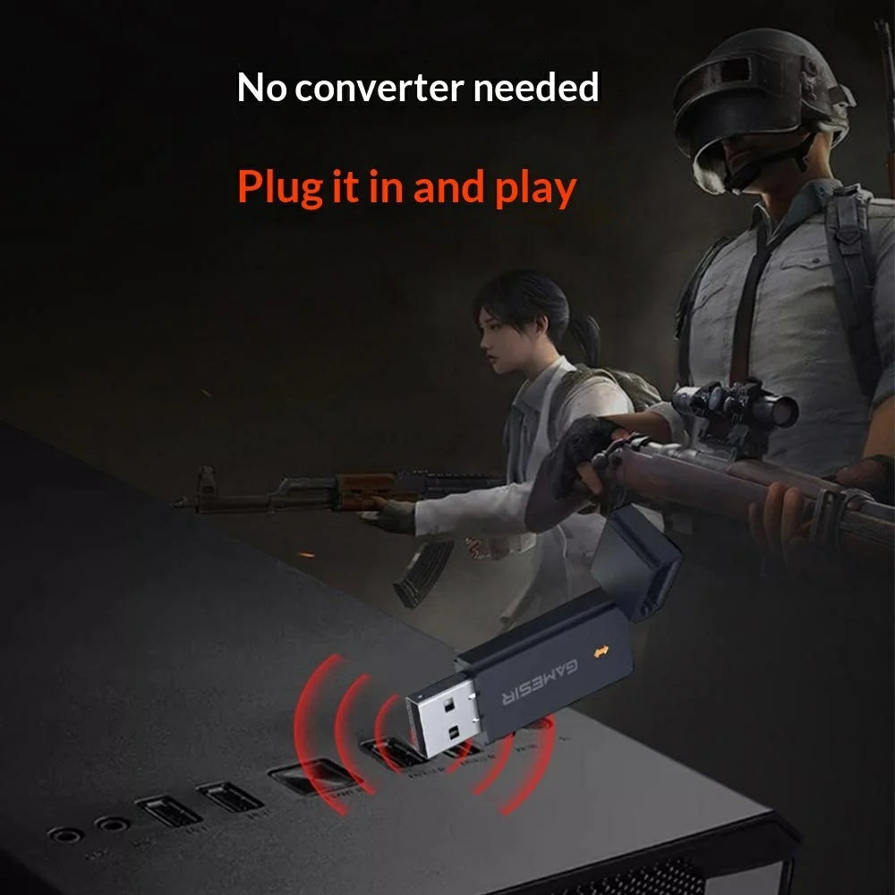 GAMESIR 2.4G Wireless Receiver Low Latency Plug and Play USB Adapter for Morning Star - Black - 3