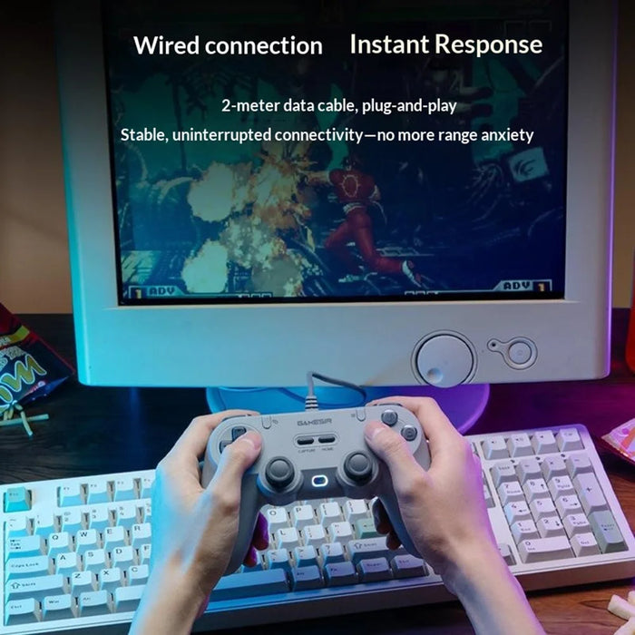 GAMESIR T3 Lite Wired Gaming Controller Hall Effect Sticks Plug and Play for PC / Switch / iOS / Android - Grey - 4