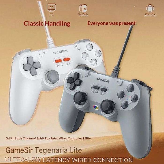 GAMESIR T3 Lite Wired Gaming Controller Hall Effect Sticks Plug and Play for PC / Switch / iOS / Android - Grey - 5