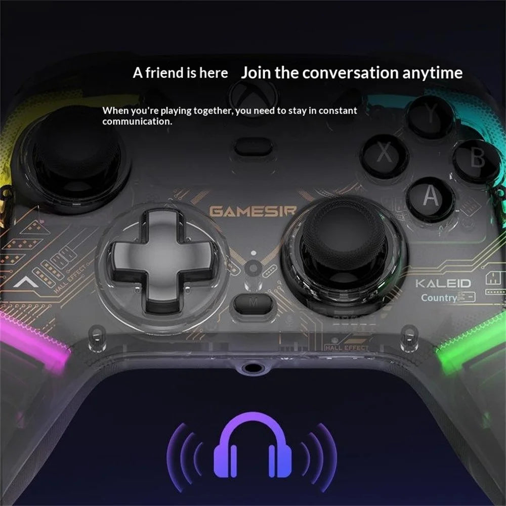 GAMESIR K1 Wired Gaming Controller for Xbox One / Series X / S / PC Hall Effect Transparent RGB Design - Gilding Gold - 4
