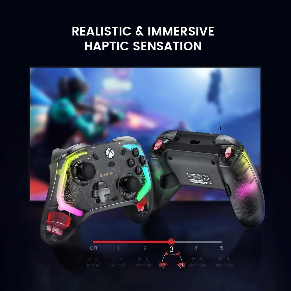 GAMESIR K1 Wired Gaming Controller for Xbox One / Series X / S / PC Hall Effect Transparent RGB Design - Gilding Gold - 6