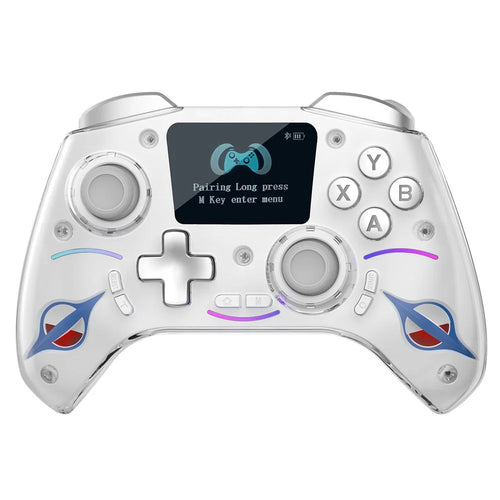 D220 Gaming Controller with LCD Screen Hall Effect Six-Axis Gyro for PC / Sony PlayStation 4 / Nintendo Switch 2 / Switch - White - 1
