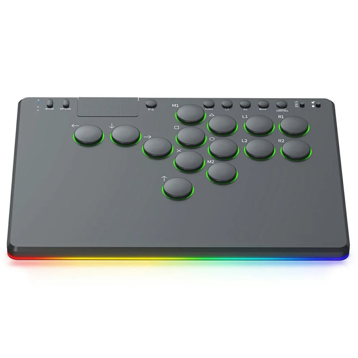 D114 14-Key Red Switch Arcade Keyboard with Touchpad for Sony PlayStation 4 / Nintendo Switch / PC - Black - 1