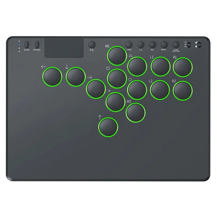 D114 14-Key Red Switch Arcade Keyboard with Touchpad for Sony PlayStation 4 / Nintendo Switch / PC - Black - 3