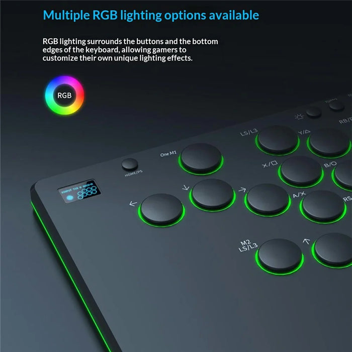 D216 16-Key Arcade Fight Keyboard with OLED Display for Sony PlayStation 4 / 3 / Nintendo Switch / PC - Black - 6
