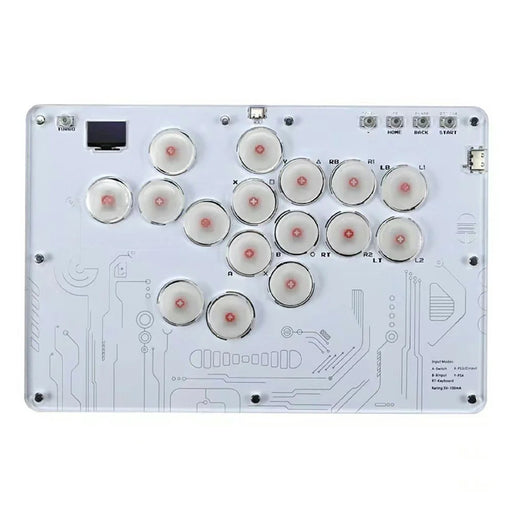 D116 Acrylic Crystal Panel 16-Key Arcade Controller for Sony PlayStation 4 / 3 / Nintendo Switch / PC Fighting Game Keyboard - White - 2