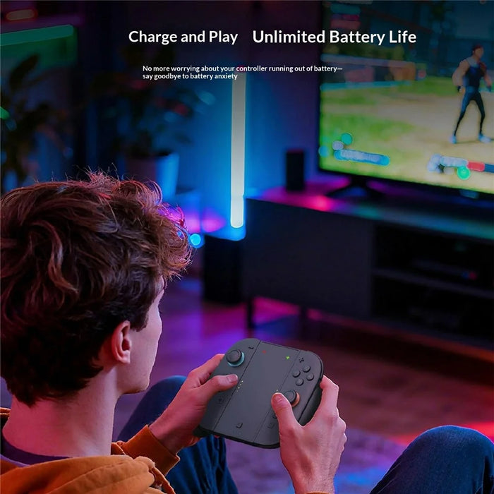 SW2070 Charging Grip for Nintendo Switch 2 Joy-Con Controller 1500mAh Portable Charger with Back Button - Black - 6