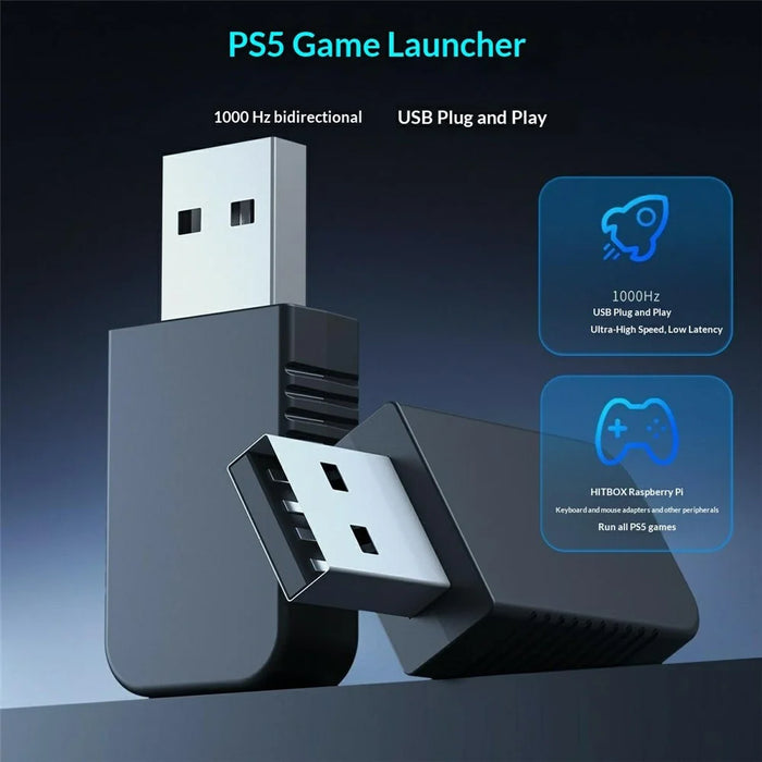 PS5017 1000Hz Mouse Keyboard Converter for Sony PlayStation 5 / Raspberry Pi Gaming Adapter - Black - 3