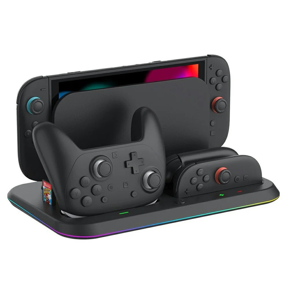 SW2-041 For Nintendo Switch 2 Joy-Con Controller 4 in 1 RGB Charging Station Console Dock - Black - 2