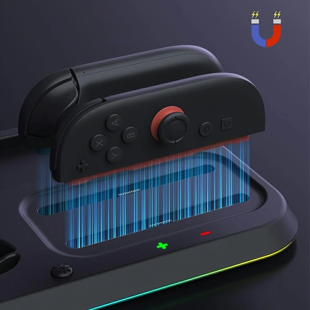 SW2-041 For Nintendo Switch 2 Joy-Con Controller 4 in 1 RGB Charging Station Console Dock - Black - 4