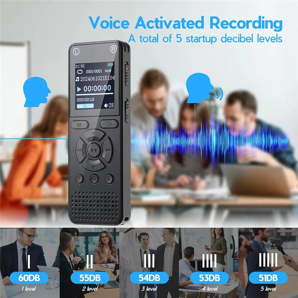 T51 Digital Voice Recorder without Memory Noise Reduction 1.44 Inch TFT Screen MP3 Player - Black - 5