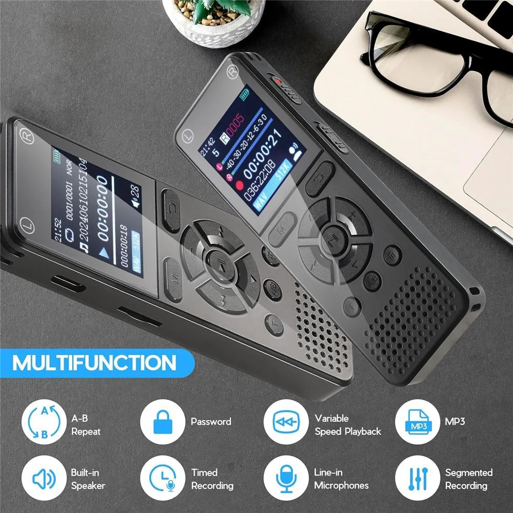 T51 Digital Voice Recorder without Memory Noise Reduction 1.44 Inch TFT Screen MP3 Player - Black - 6