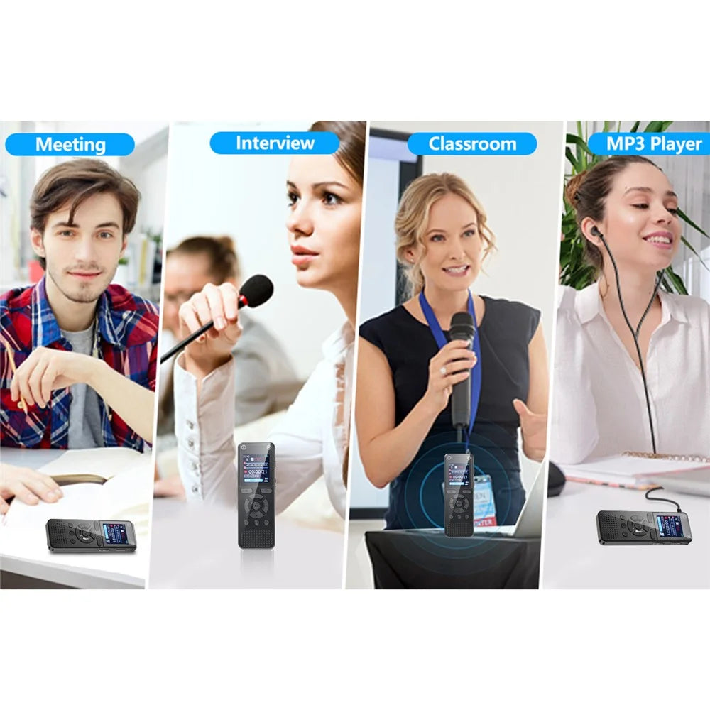 T51 Digital Voice Recorder without Memory Noise Reduction 1.44 Inch TFT Screen MP3 Player - Black - 7