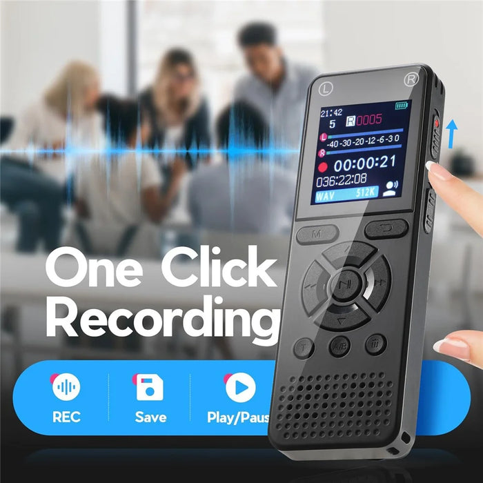 T51 Digital Voice Recorder Built-in 8GB Memory Noise Reduction 1.44 Inch TFT Screen MP3 Player - Black - 3