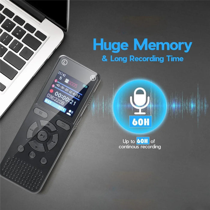 T51 Digital Voice Recorder Built-in 8GB Memory Noise Reduction 1.44 Inch TFT Screen MP3 Player - Black - 4