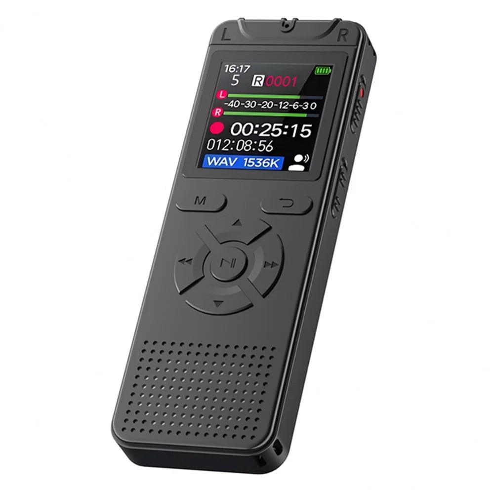 T53 Portable Voice Recorder Built-in 8GB Memory Noise Reduction 1.44 Inch TFT Screen MP3 Player - Black - 1