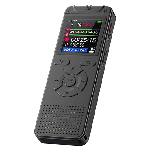 T53 Portable Voice Recorder Built-in 8GB Memory Noise Reduction 1.44 Inch TFT Screen MP3 Player - Black - 1