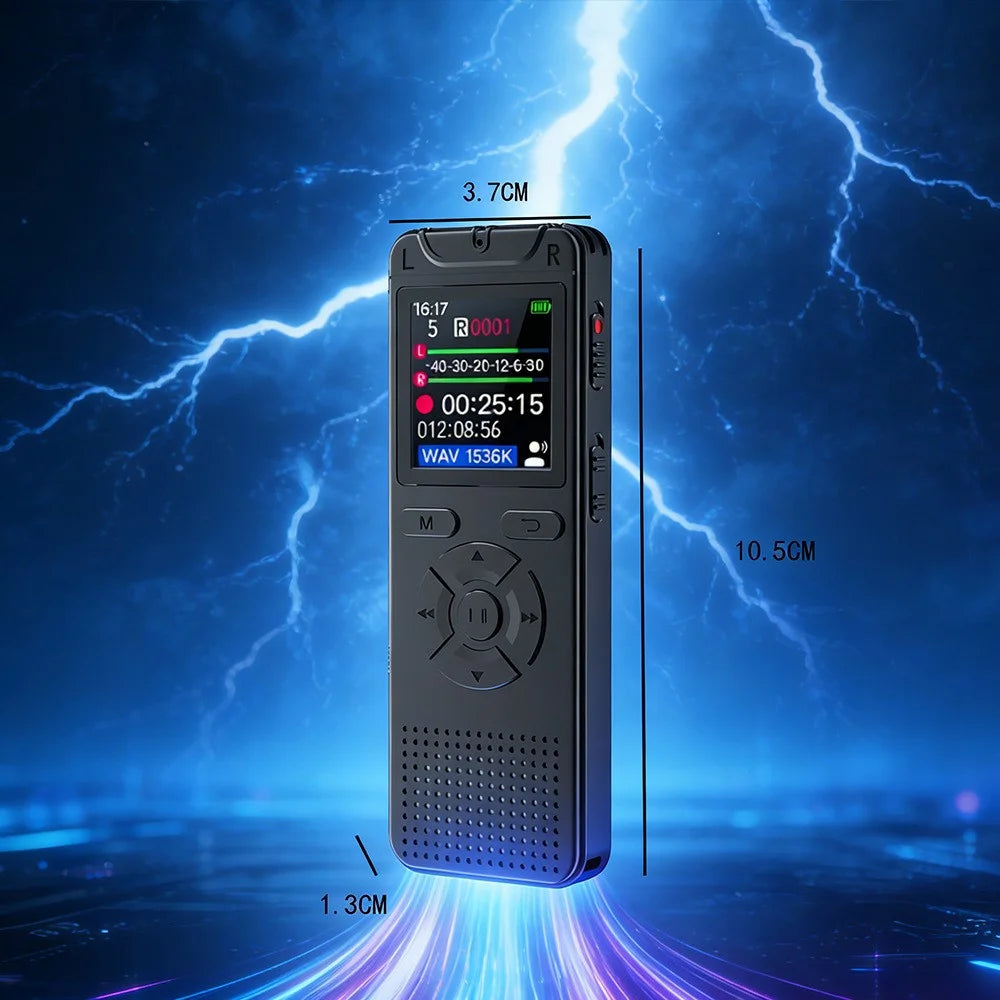 T53 Portable Voice Recorder Built-in 8GB Memory Noise Reduction 1.44 Inch TFT Screen MP3 Player - Black - 6