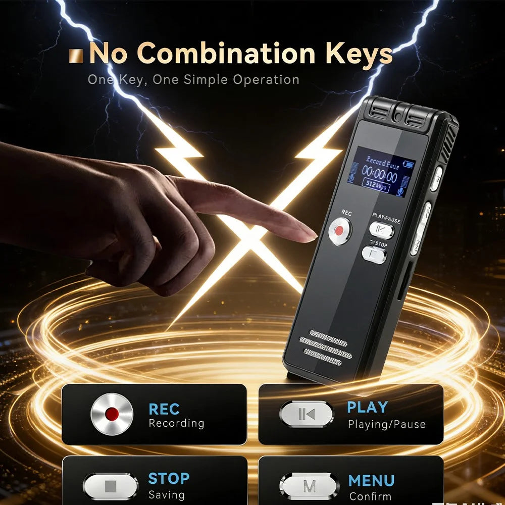 N15 Digital Voice Recorder 0.96 Inch LCD Screen Multifunctional MP3 Player, without Memory - Black - 2