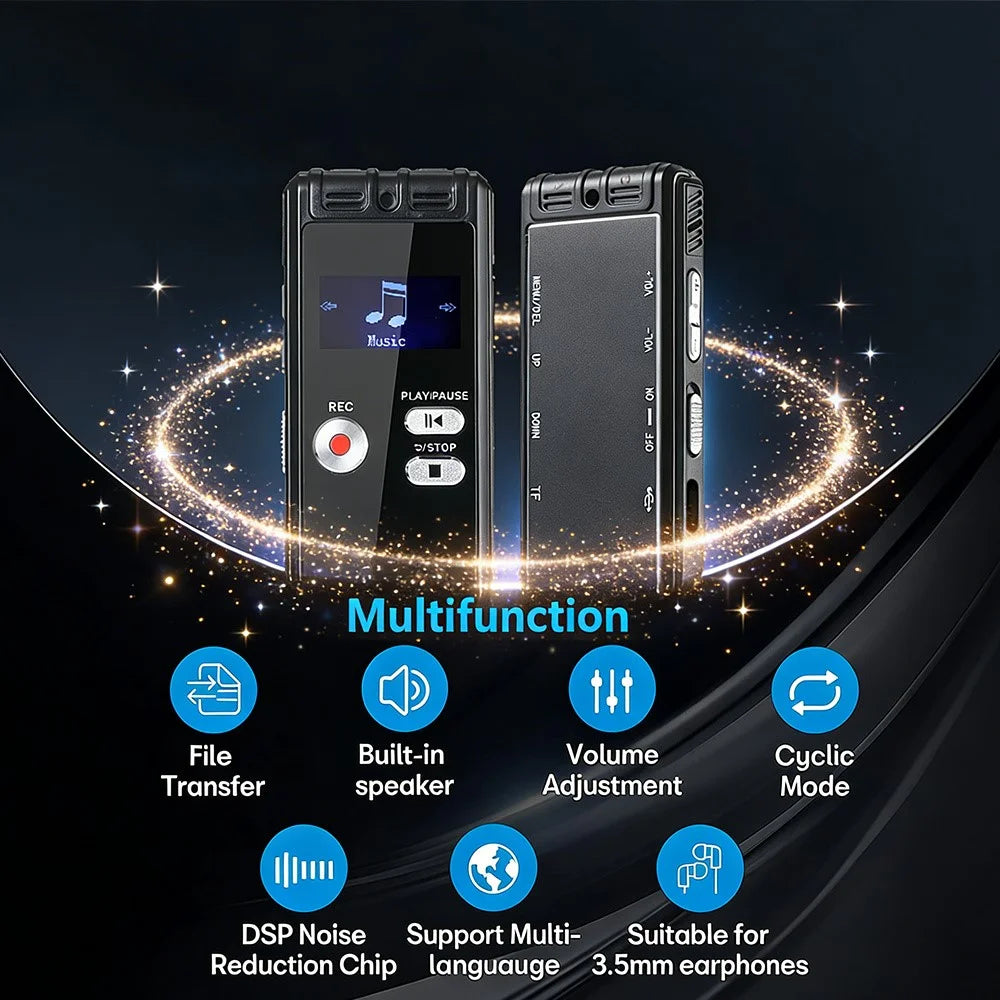 N15 Digital Voice Recorder 0.96 Inch LCD Screen Multifunctional MP3 Player, without Memory - Black - 6