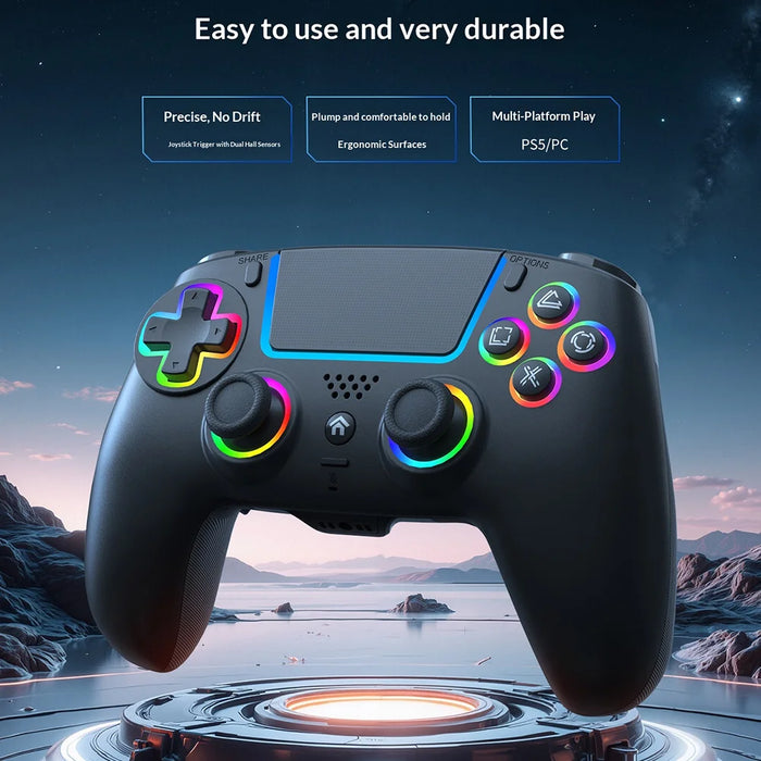 HS-PS5250 Bluetooth-compatible Wireless Game Controller with Hall Effect Triggers 6-Axis Gyro for Sony PlayStation 5/PC - White - 3