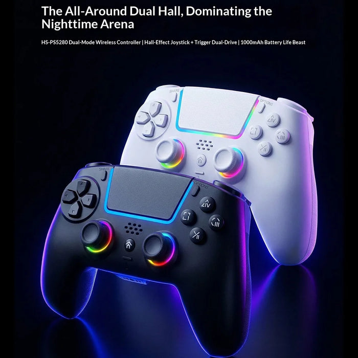 HS-PS5250 Bluetooth-compatible Wireless Game Controller with Hall Effect Triggers 6-Axis Gyro for Sony PlayStation 5/PC - White - 4
