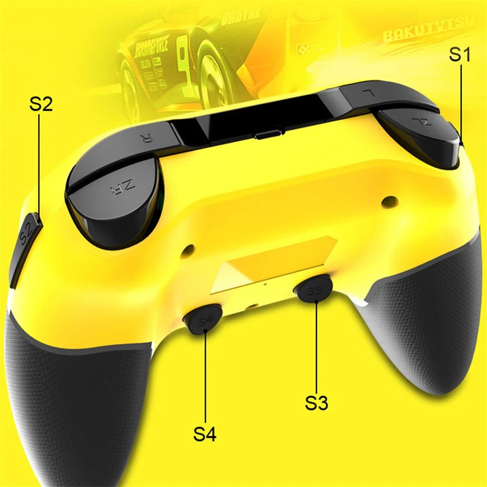 IPEGA PG-SW038A Wireless Bluetooth-compatible 6-Axis Vibration Gamepad Game Controller for Nintendo Switch/PS3/Android/PC - Yellow - 3