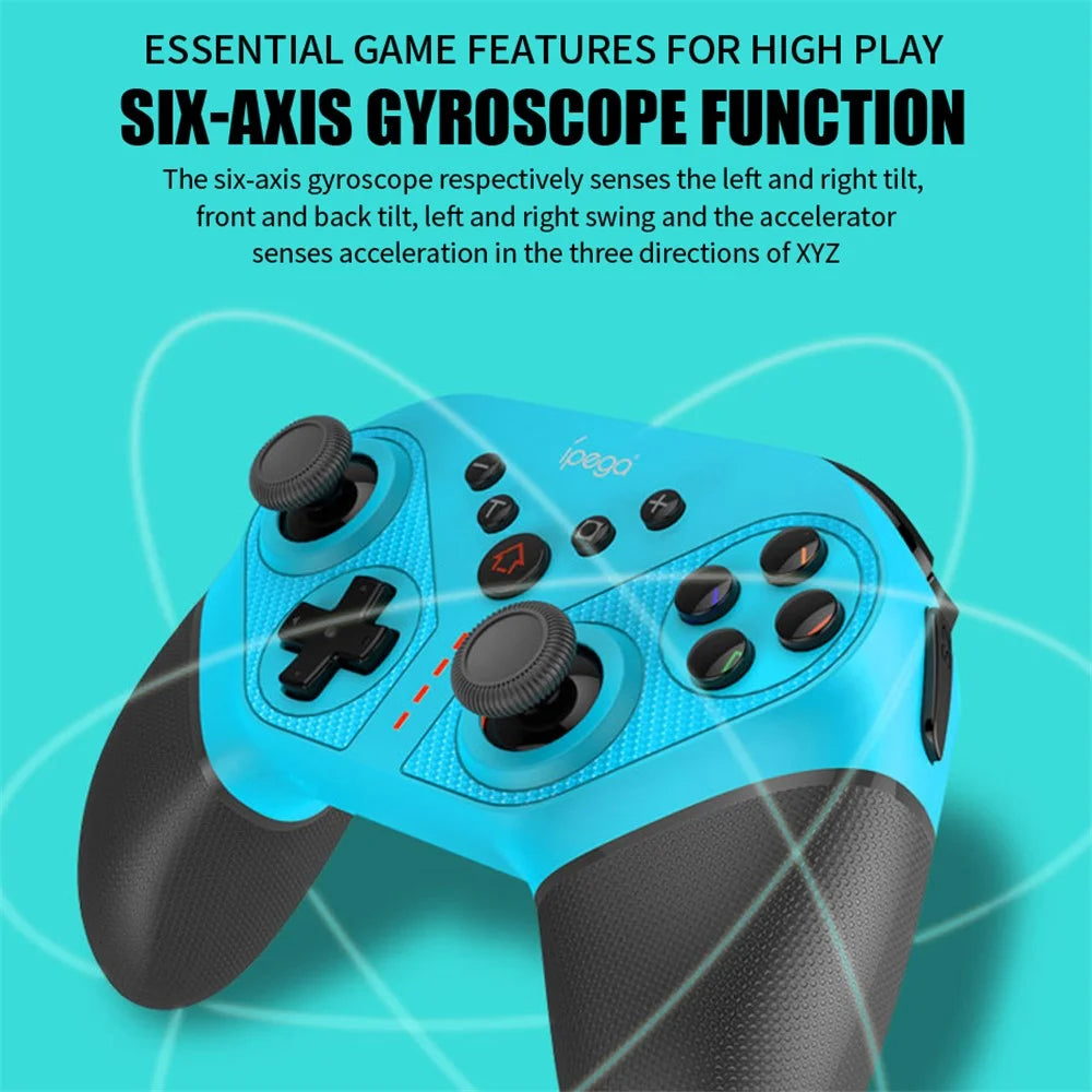 IPEGA PG-SW038A Wireless Bluetooth-compatible 6-Axis Vibration Gamepad Game Controller for Nintendo Switch/PS3/Android/PC - Yellow - 5