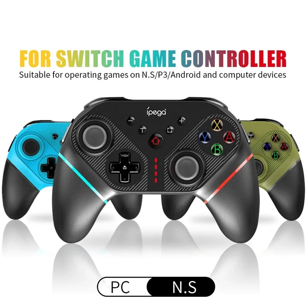 IPEGA PG-SW038A Wireless Bluetooth-compatible 6-Axis Vibration Gamepad Game Controller for Nintendo Switch/PS3/Android/PC - Yellow - 6