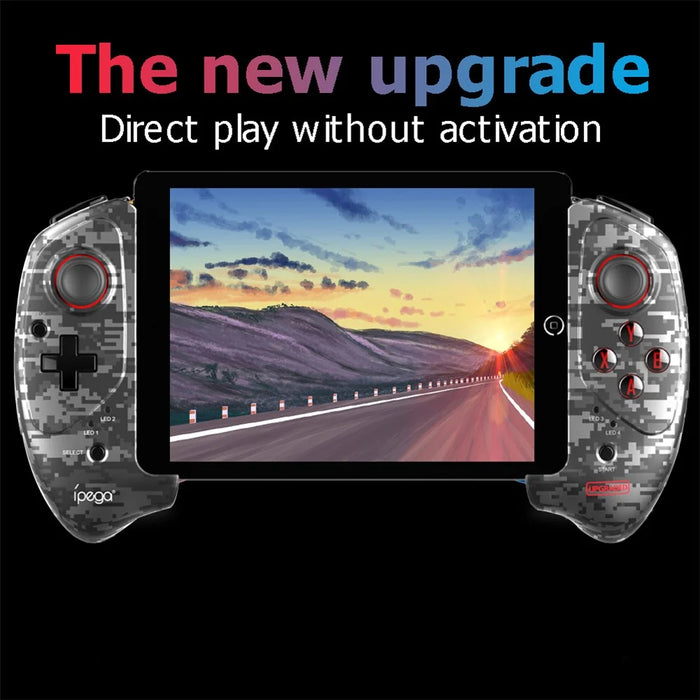 IPEGA PG-9083A/B Retractable Wireless Bluetooth-compatible Game Controller Gamepad PUBG Joystick Pad for IOS/Android - Red Blue Flames - 4