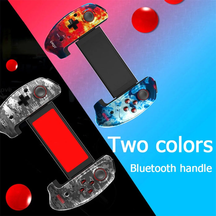 IPEGA PG-9083A/B Retractable Wireless Bluetooth-compatible Game Controller Gamepad PUBG Joystick Pad for IOS/Android - Red Blue Flames - 6