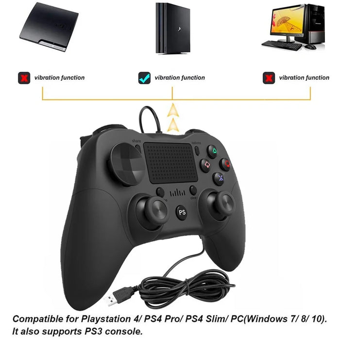 MB-P912w Wired Gamepad Dual Analog Game Joystick Controller Gaming Gamepad for PS4 - Black - 6