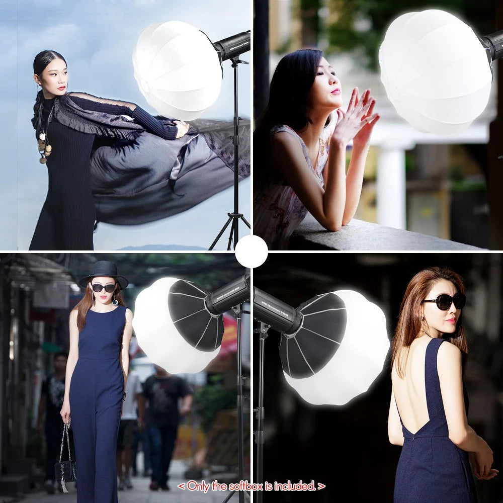 TRIOPO KQ65 65cm Lantern Softbox Spherical Collapsible Soft Box Studio Photography Video Lighting Accessory - 6