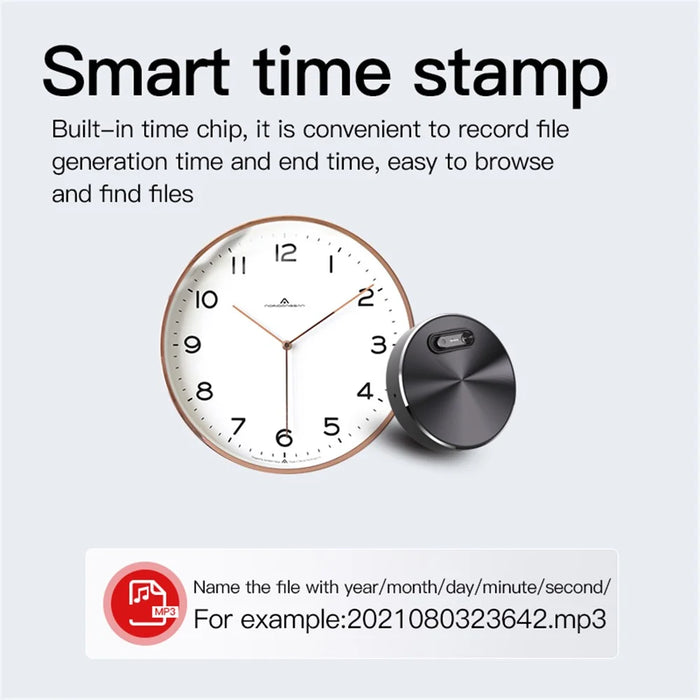 Q37 32GB Mini Voice Activated DSP Noise Reduction Time Stamp Smart Audio Recorder Support OTG Function - 7
