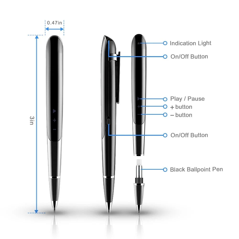 Q9 16GB Noise Reduction Digital Voice Recorder Pen with OLED Display + Writing Pen 2 in 1 for News Interviews Business Meeting - 7