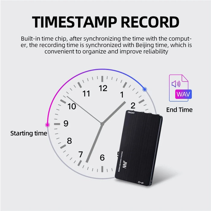 M2 32GB Pocket-Size Intelligent Ambient Noise Reduction Voice Recorder Encryption Password Audio Recording Storage Device - 7