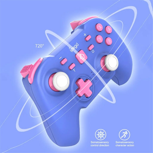 IPEGA PG-SW062C Wireless Game Controller Bluetooth-compatible Gamepad Game Console Cordless Handle for Nintendo Switch, Android, iOS, PC - Blue - 2