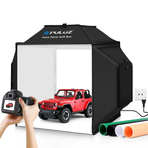 PULUZ PU5042 40cm Folding 5500K Studio Shooting Tent Soft Box Photography Lighting Kit with 4 Colors PVC Backdrops (Black, Orange, White, Green) - US Plug - 1