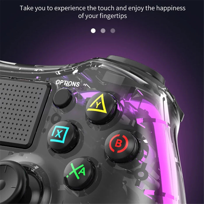 P05 Transparent Wireless Controller for Nintendo Switch, PS4 Game Consoles Portable Gamepad with RGB Lights Cordless Bluetooth-compatible Handle - 6