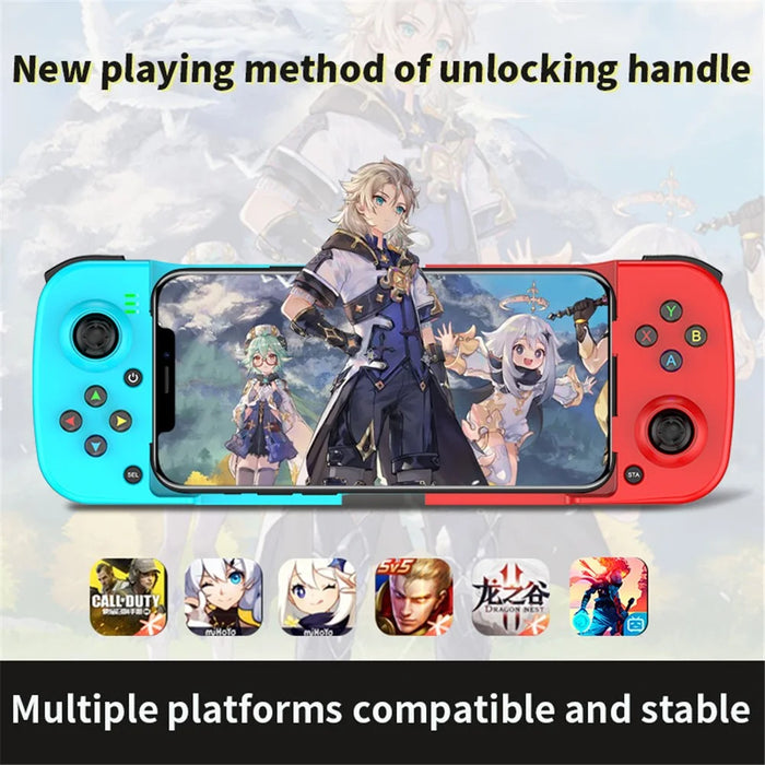 D3 Stretchable Wireless Joystick for Mobile Phones Left / Right Controller Bluetooth-compatible Gamepad Portable Game Handle - Red / Blue - 6