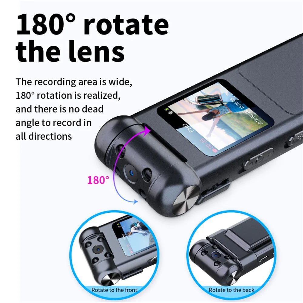 V18 16GB 1080P HD Video Recorder 180-Degree Rotation Camera with Night Vision and Motion Detection - 4