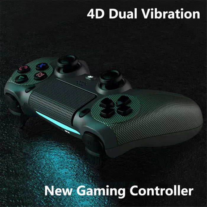 KM048 Bluetooth-compatible Wireless Controller for PS4 Cordless Game Handle 4.0 with Light Bar Support 6-axis, Vibration Function - Blue - 4