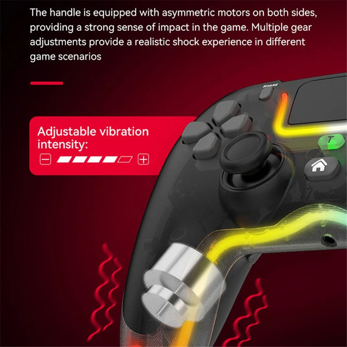 P07 Dazzle Lighting Wireless Bluetooth-compatible Controller for PS4 Game Console Gemapad (without Stand) - White - 2