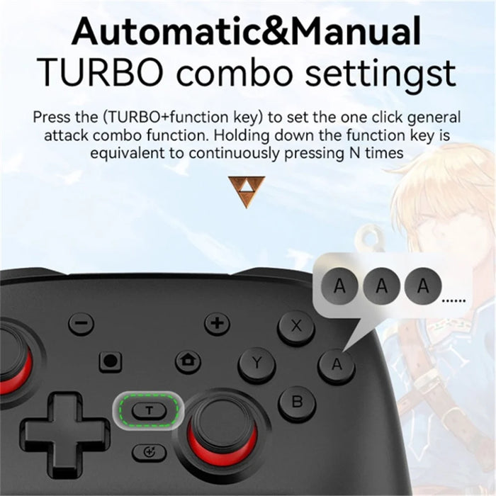 S07 Wireless Bluetooth-compatible Controller for Nintendo Switch Pro Controller Gamepad Portable Gaming Joystick Handle - Black - 4