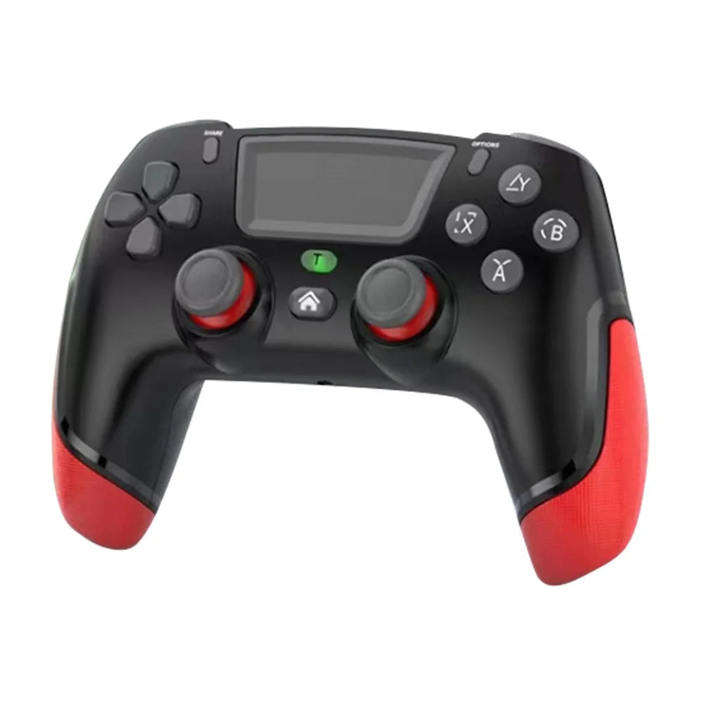 P06 Wireless Game Controller with Six Axis Gyroscope Dual Vibration Gamepad for PS4 / Switch / PC / TV - Black+Red - 1