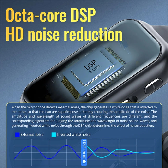 S16 8GB Audio Voice Bracelet Recording Device Noise Cancelling Recorder with Password, E-Book, Play Music - 6