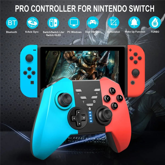 8592 Wireless Gaming Controller for Switch Bluetooth-compatible Gamepad Supports Wake-up SWH Console with Dual-Vibration - 2