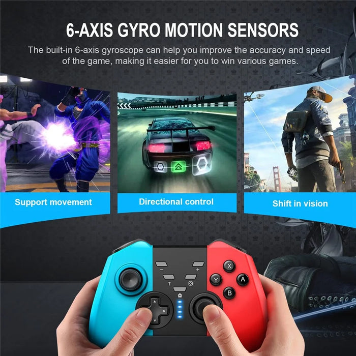 8592 Wireless Gaming Controller for Switch Bluetooth-compatible Gamepad Supports Wake-up SWH Console with Dual-Vibration - 4