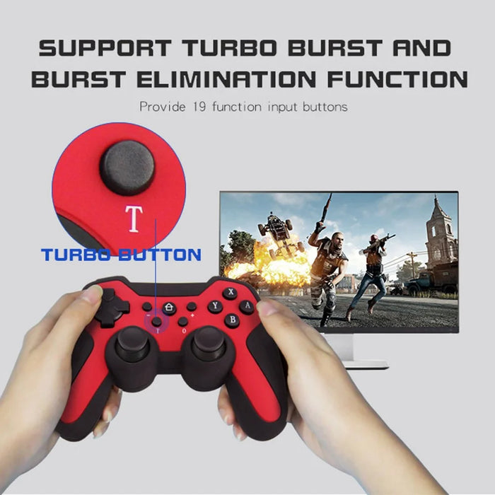 HS-SW516-517 For Nintendo Switch Controller Wireless Bluetooth-compatible Gamepad with Six-axis Gyroscope - Red  /  Black - 6