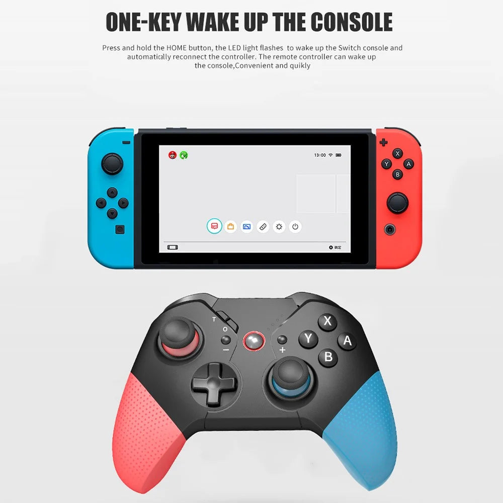 SW531 Wireless Gaming Controller for Nintendo Switch , Bluetooth-compatible Gamepad with LED Light - Red+Black+Blue - 5